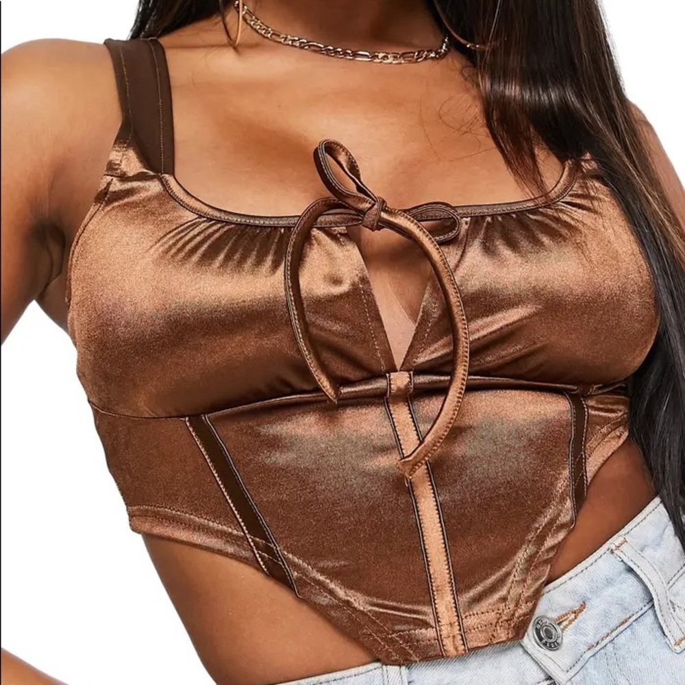 ASOS Design Hourglass Satin Corset Top
